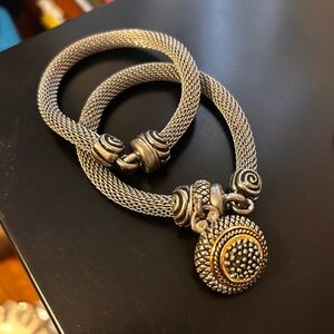 Vintage Cabot Magnetic Bracelets Necklace Silvertone